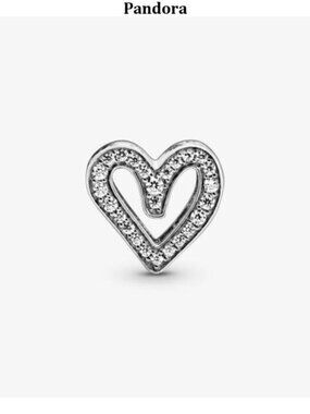 Pandora Sparkling Freehand Heart Charm